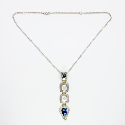 kyanite and aquamarine pendant