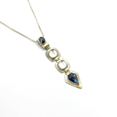kyanite and aquamarine pendant