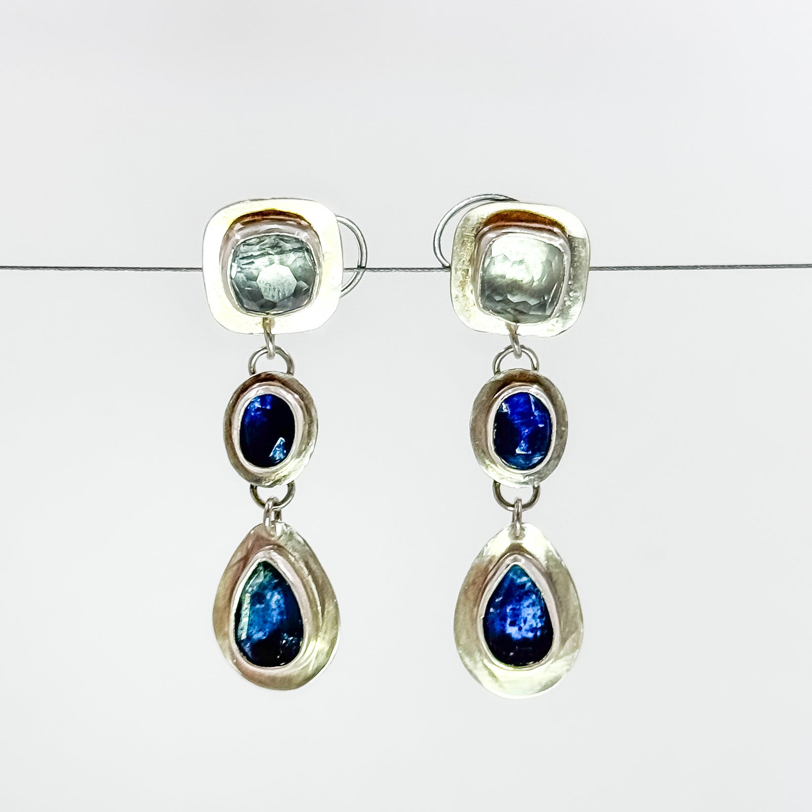Kyanite and aquamarine earrings