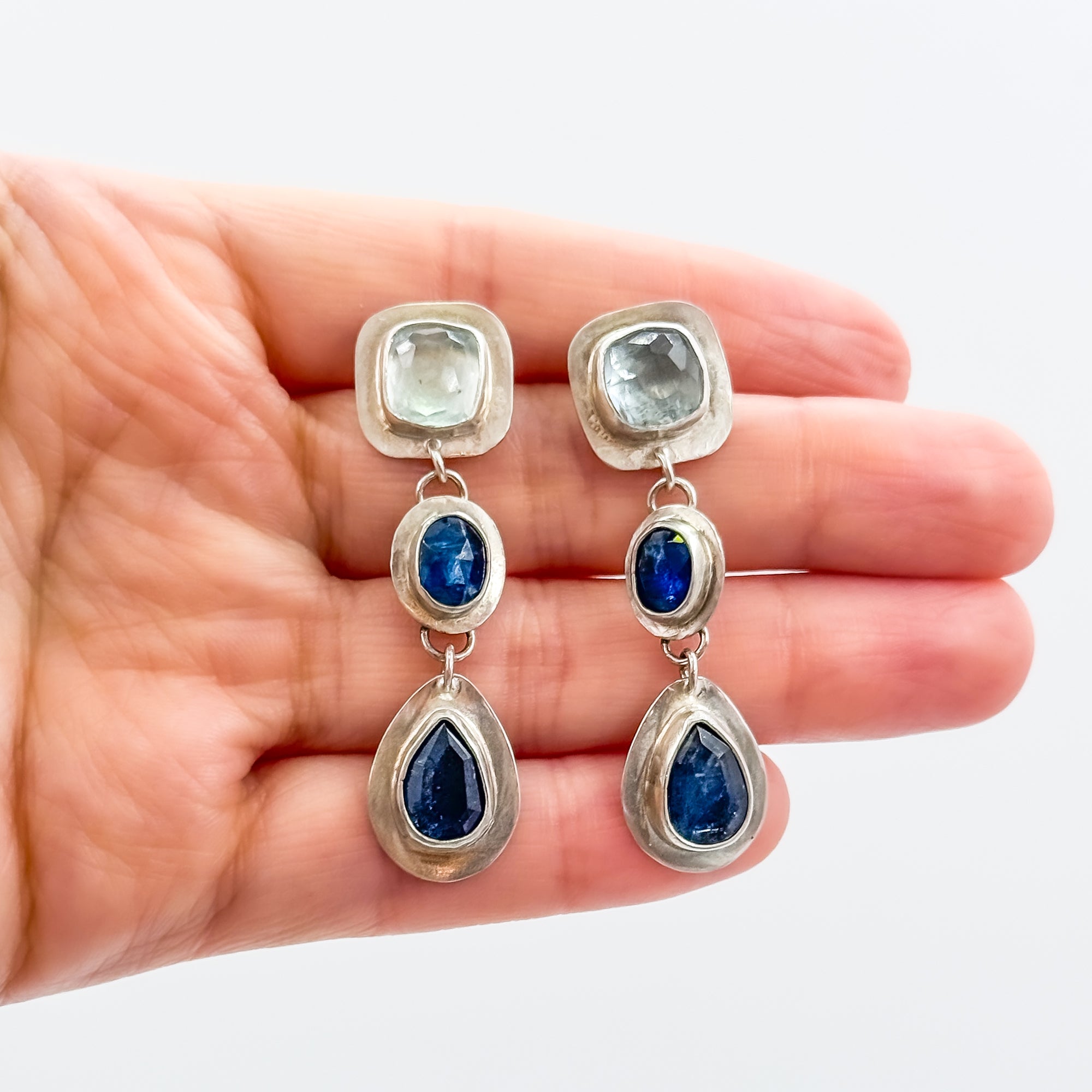 Kyanite and aquamarine earrings