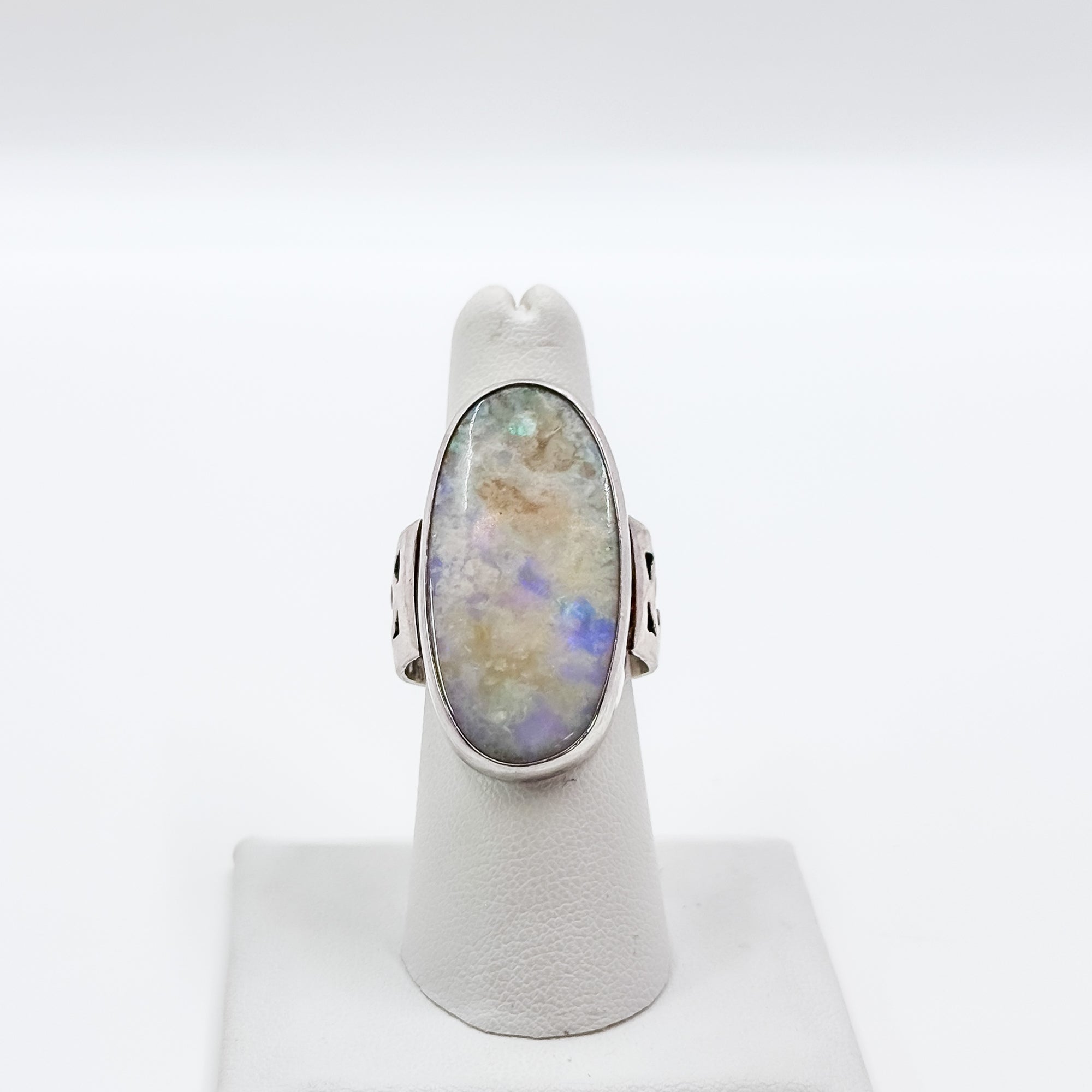 Opal in quartz ring