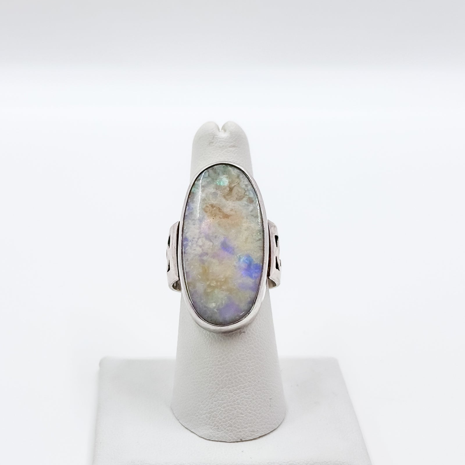 Opal in quartz ring