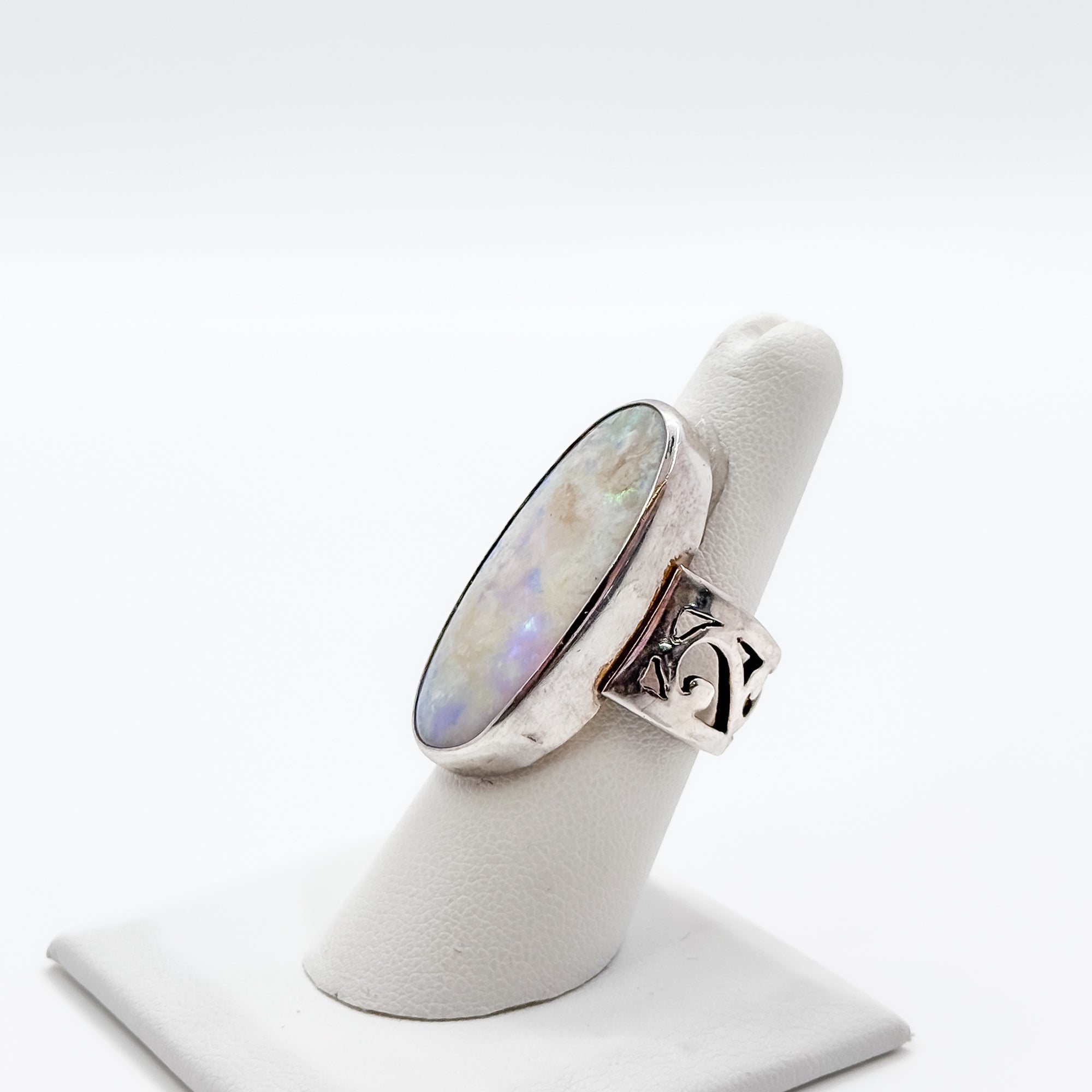 Opal in quartz ring