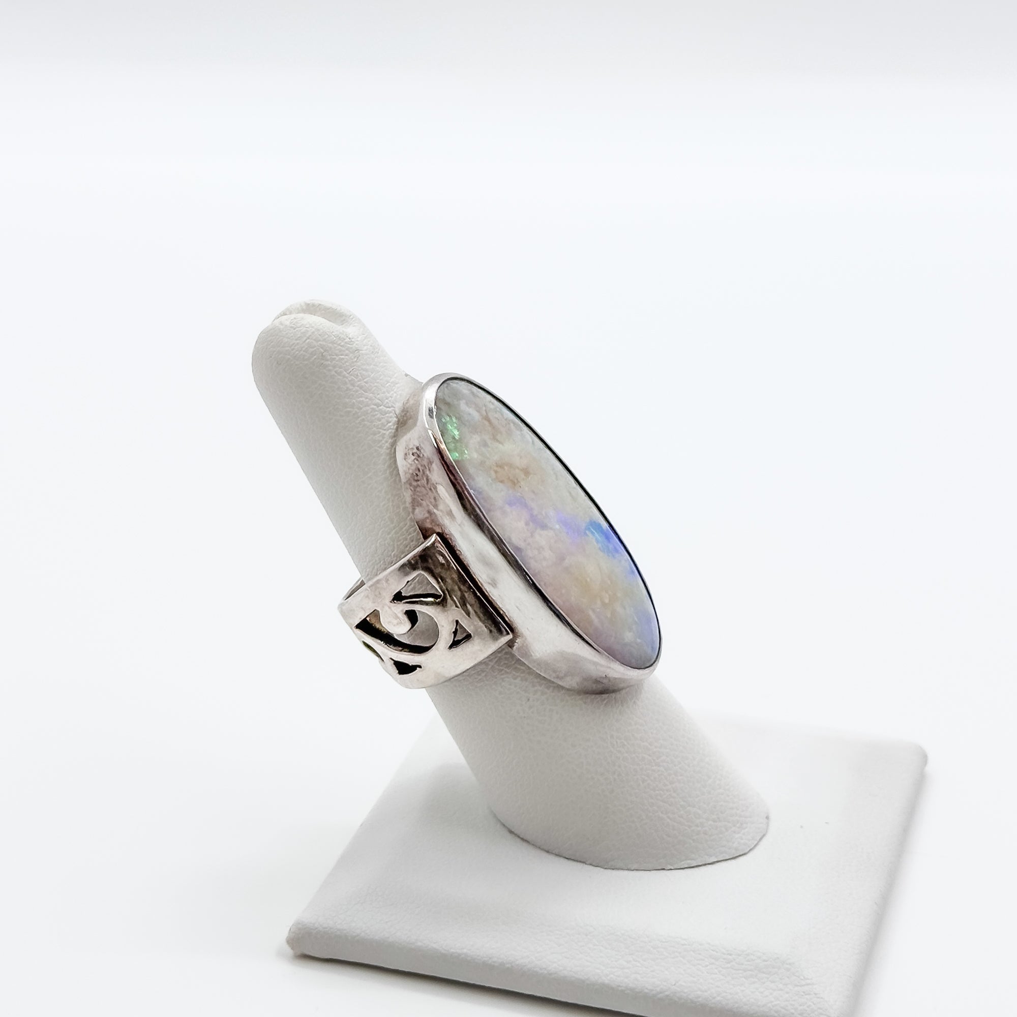 Opal in quartz ring