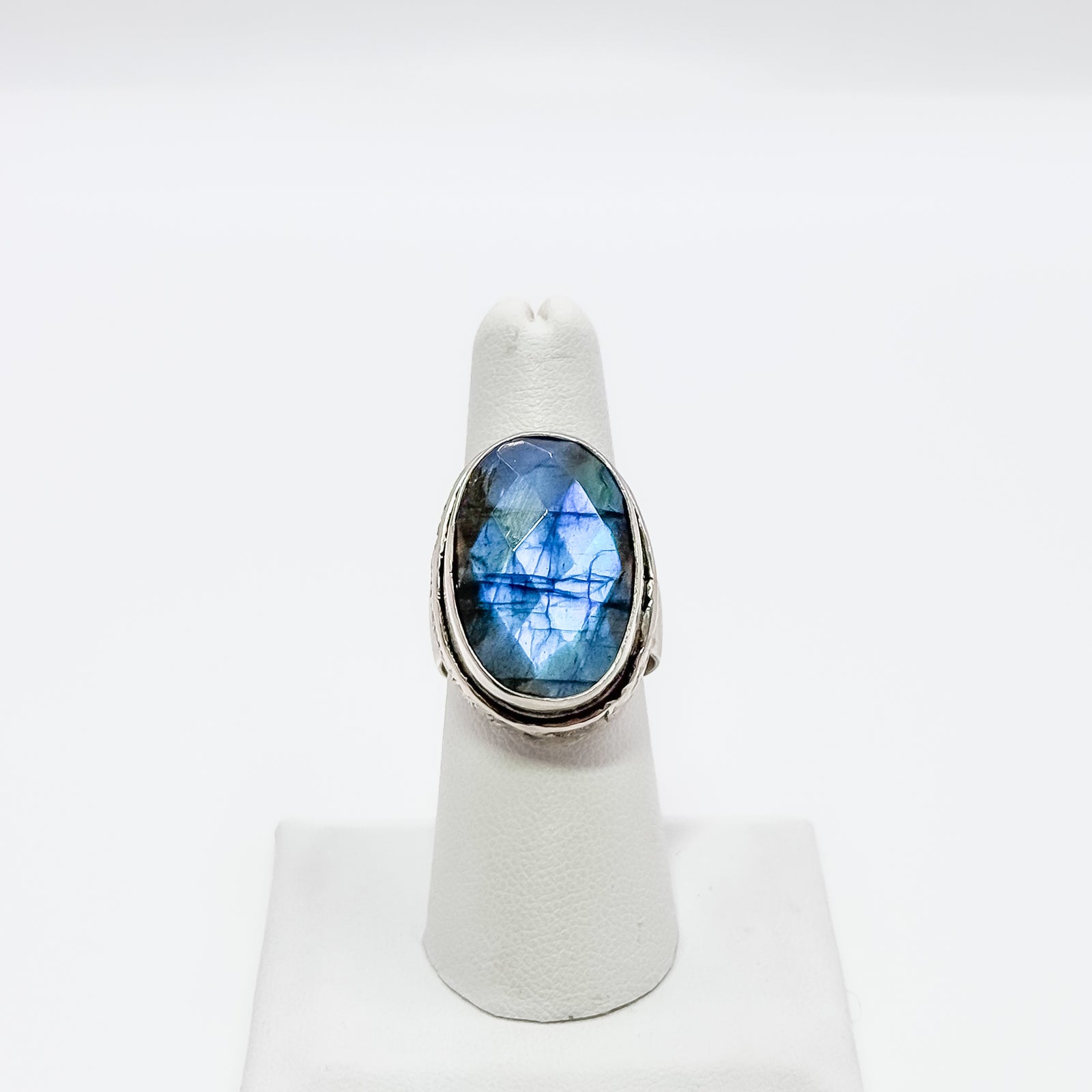Faceted Labradorite ring
