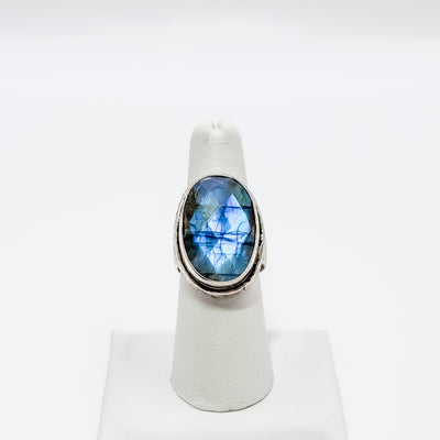 Faceted Labradorite ring