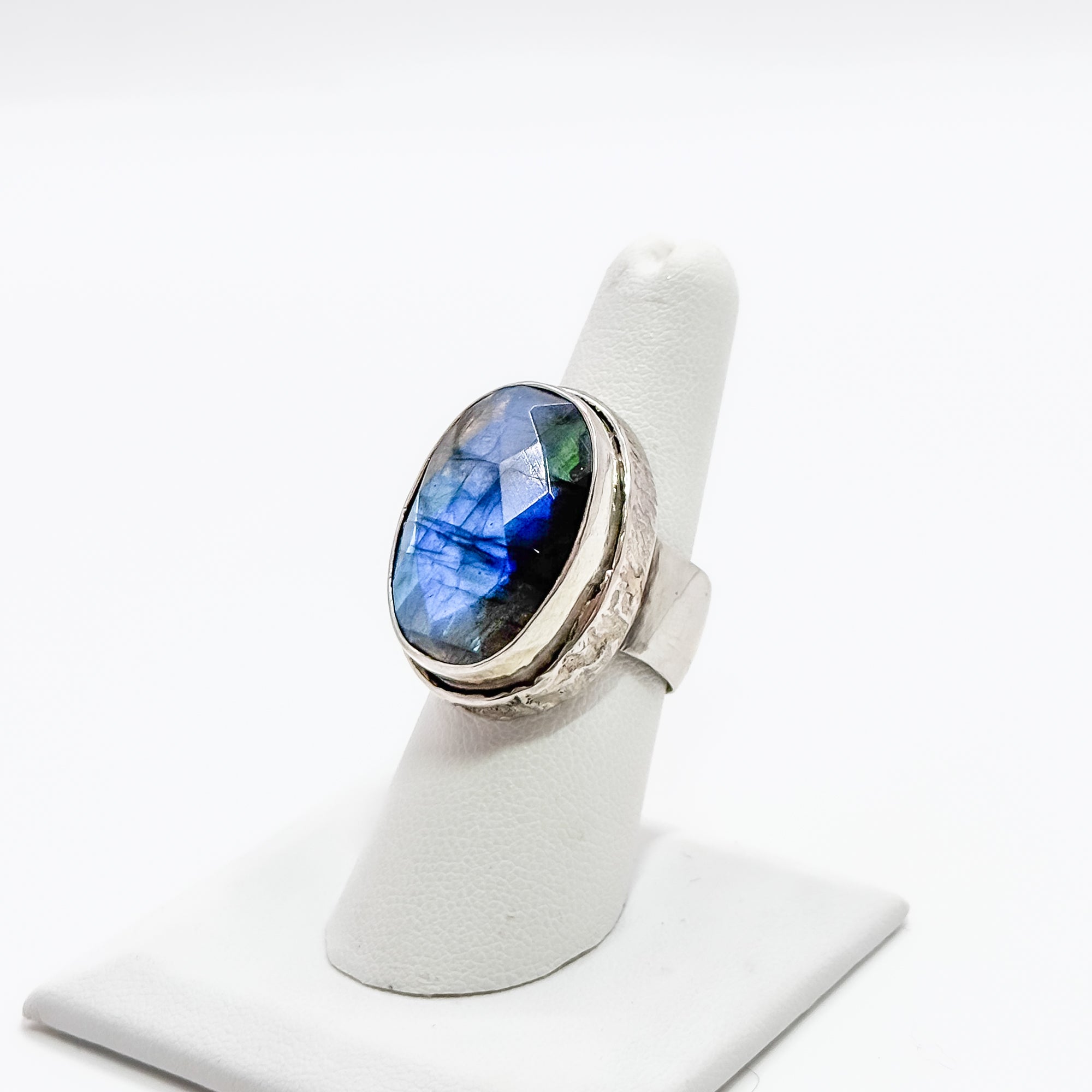 Faceted Labradorite ring