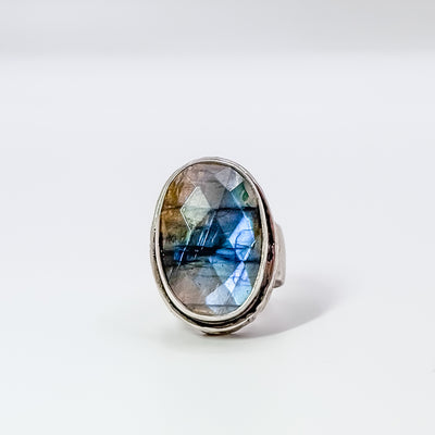 Faceted Labradorite ring