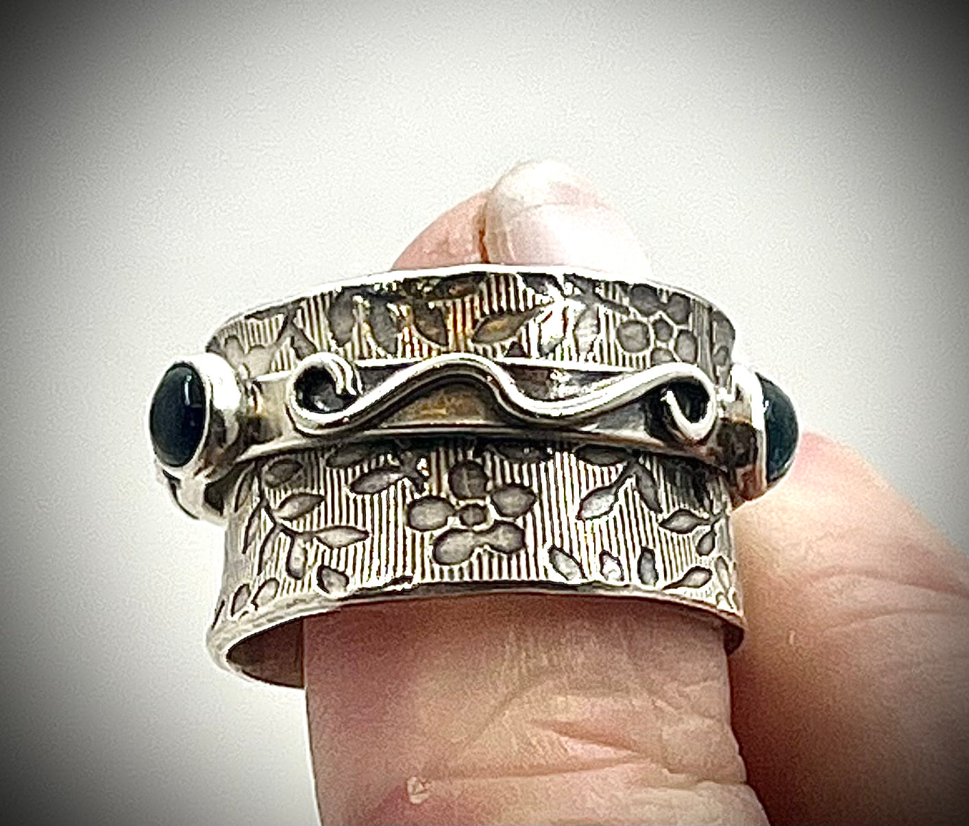 Little Twiddle Ring with Swiss Blue Topaz
