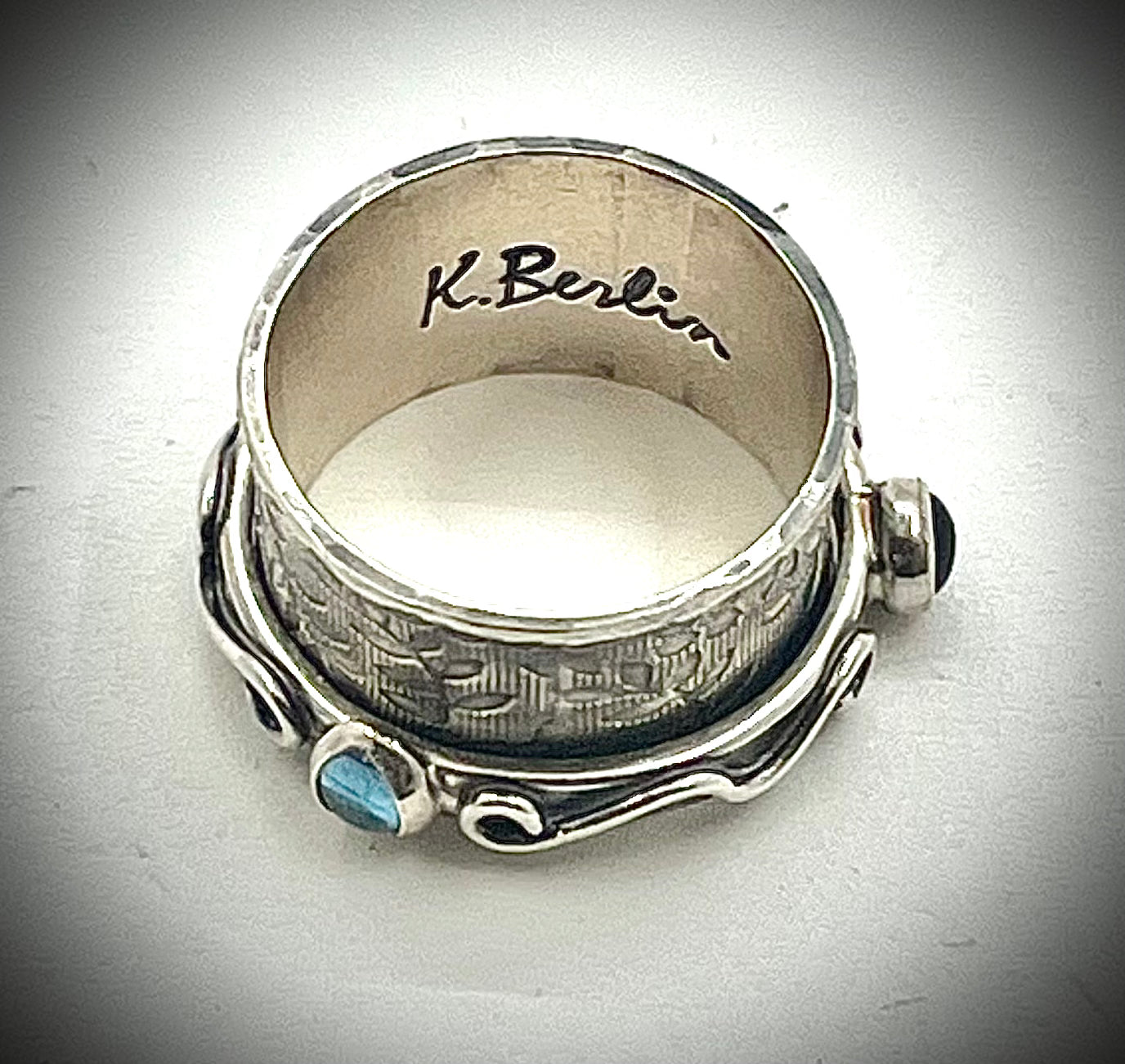 Little Twiddle Ring with Swiss Blue Topaz