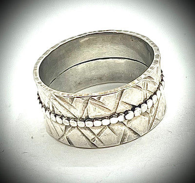 Double Barrel Shot Band Ring