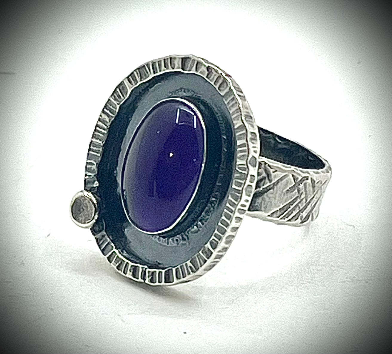 Oxidized Amethyst Ring
