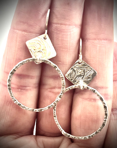 Square and Circle Earrings