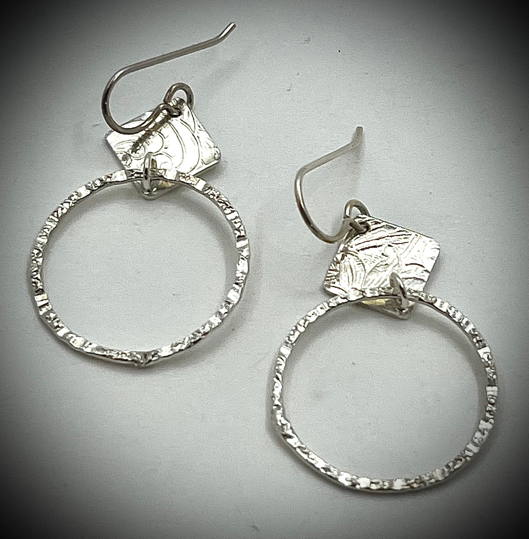 Square and Circle Earrings