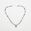Amethyst, garnet and aqua accented beaded necklace