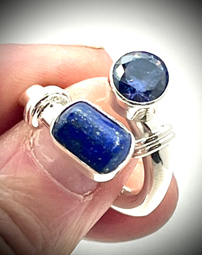 Lapis and Tanzanite Wrap Ring