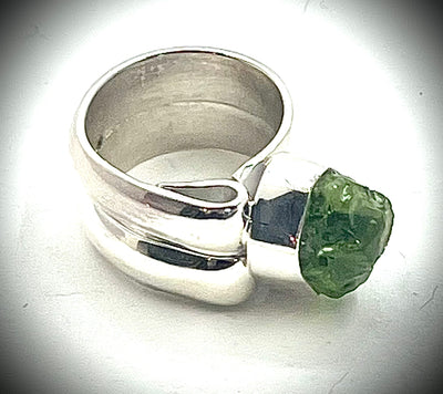Double Band Peridot Ring