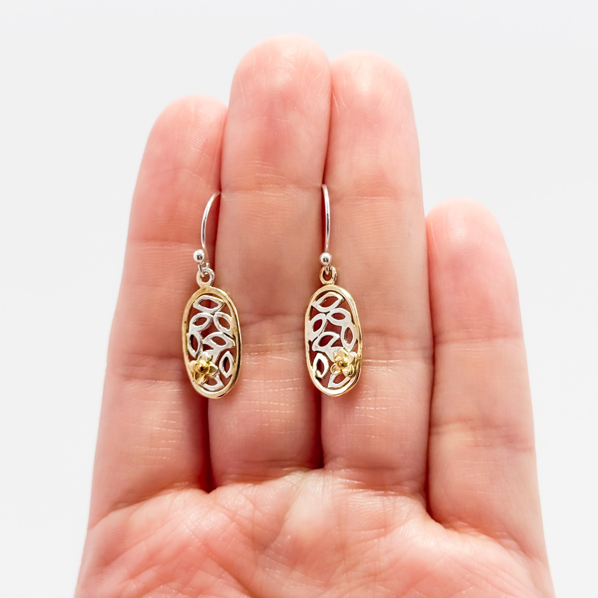 Small Petal with 2 tone hydrangea Earrings