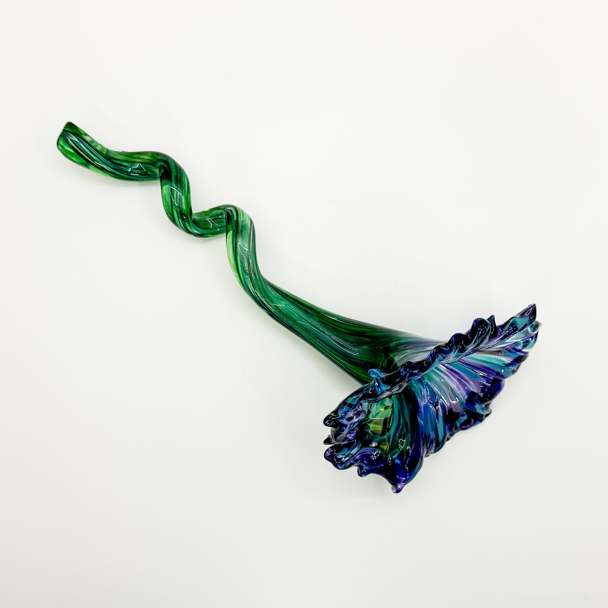 Glass Abi Flowers in blue and purple