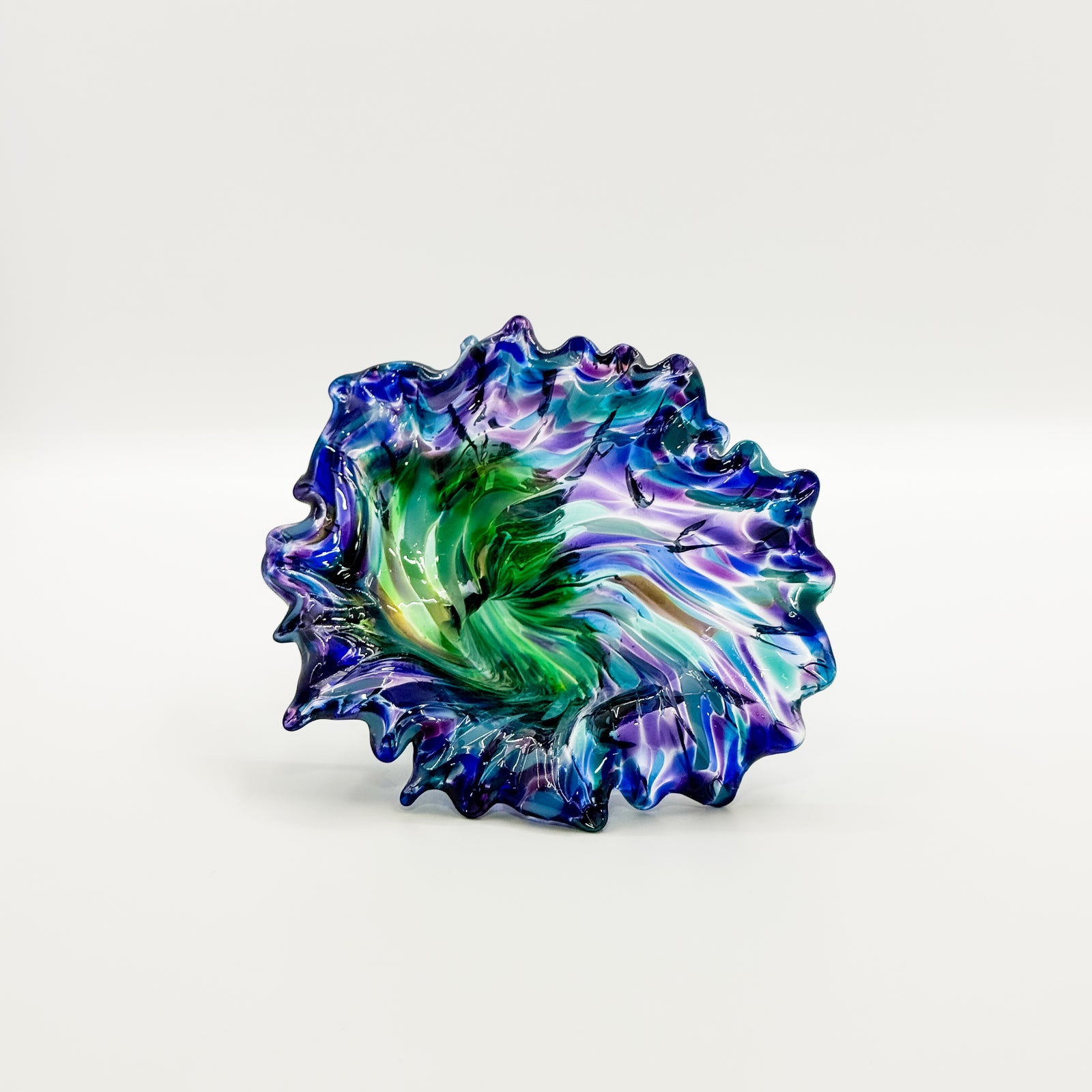 Glass Abi Flowers in blue and purple