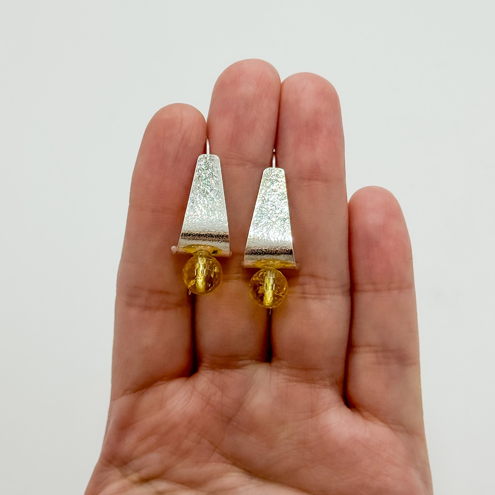 Tri Tuck earrings with citrine