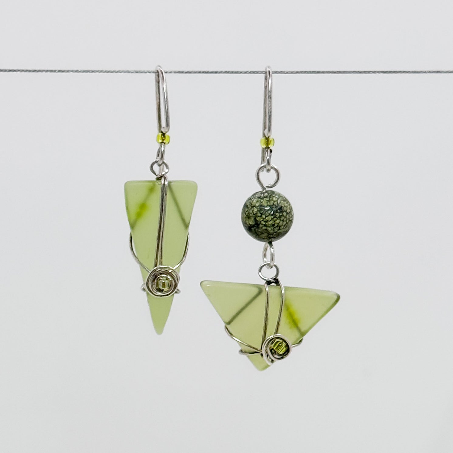 Kiwi asymmetrical with stone earrings