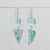 Aquamarine triangle with stones earrings