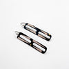 Steel + 925 foil double open rectangle earrings