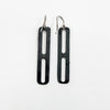 Steel + 925 foil double open rectangle earrings