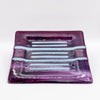 Fuchsia Swirl with Robin's Egg stripes square tray