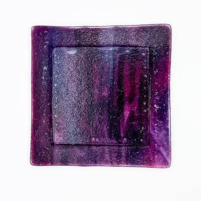 Fuchsia Swirl with Robin's Egg stripes square tray