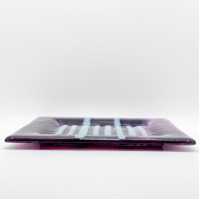 Fuchsia Swirl with Robin's Egg stripes square tray