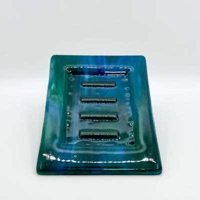 Soap Dish: blue/green swirl