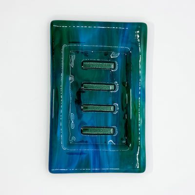 Soap Dish: blue/green swirl