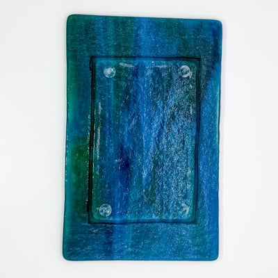 Soap Dish: blue/green swirl