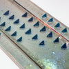 Grey with Teal Triangle Pattern Glass Tray