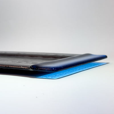 Black/Silver with Turquoise Edges Glass Tray
