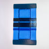Turquoise tray with green, blue, brown, rust stripes