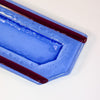 light blue tray with red stripes