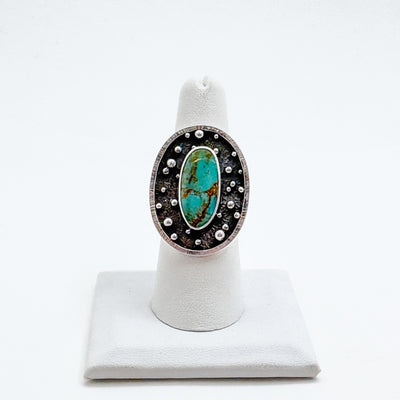 orbit ring with kingman turquoise