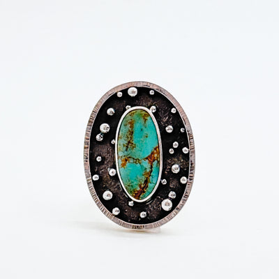orbit ring with kingman turquoise