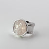 Natural surface rose quartz boiler chip deckled ring