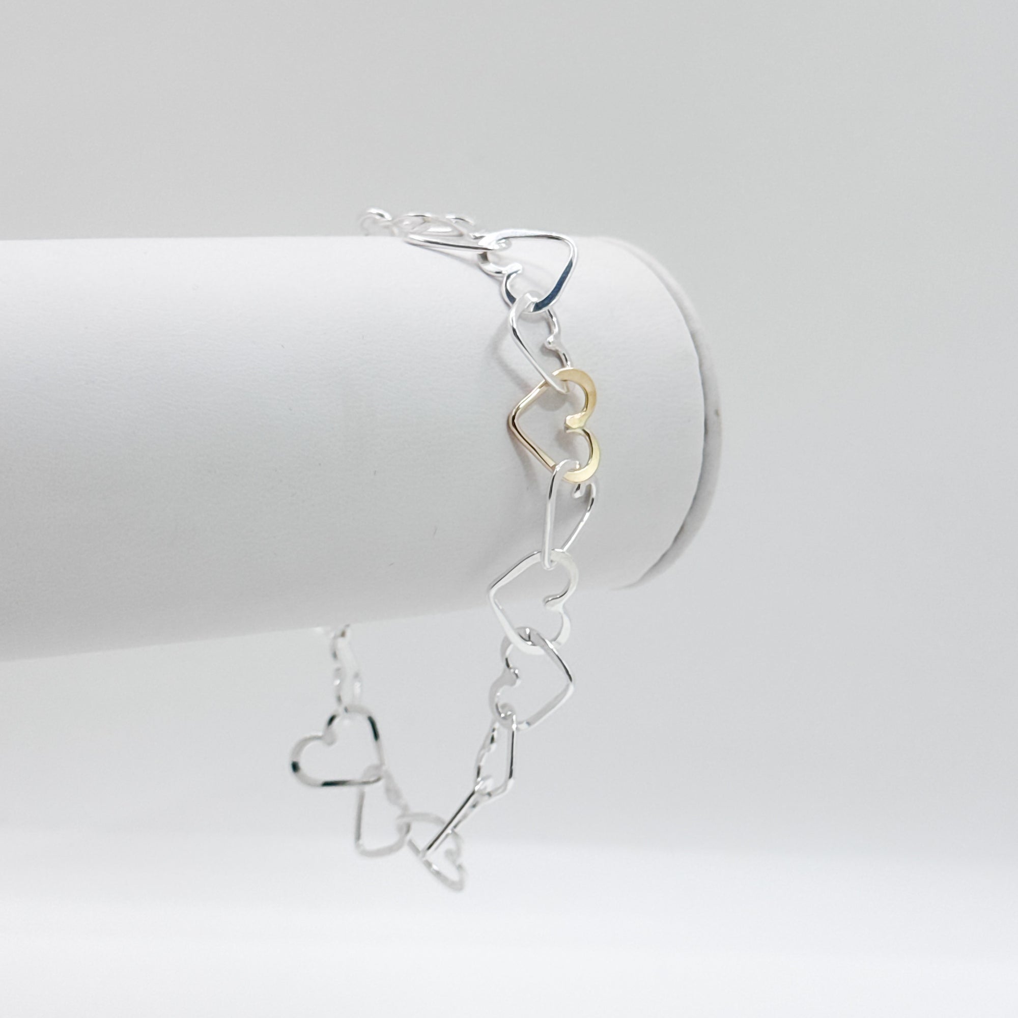 Mini Heart bracelet with hidden gold heart