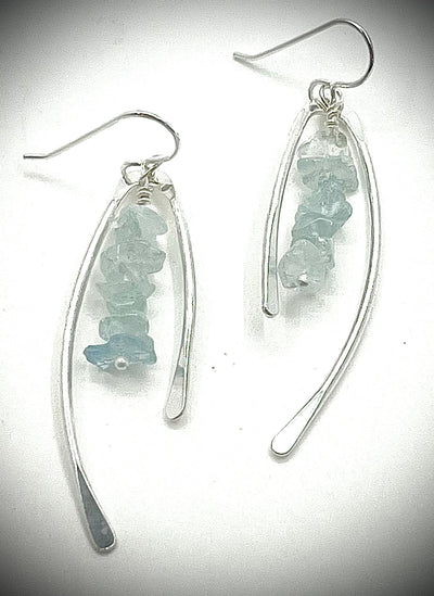 Wishbone Earrings with Gemstones