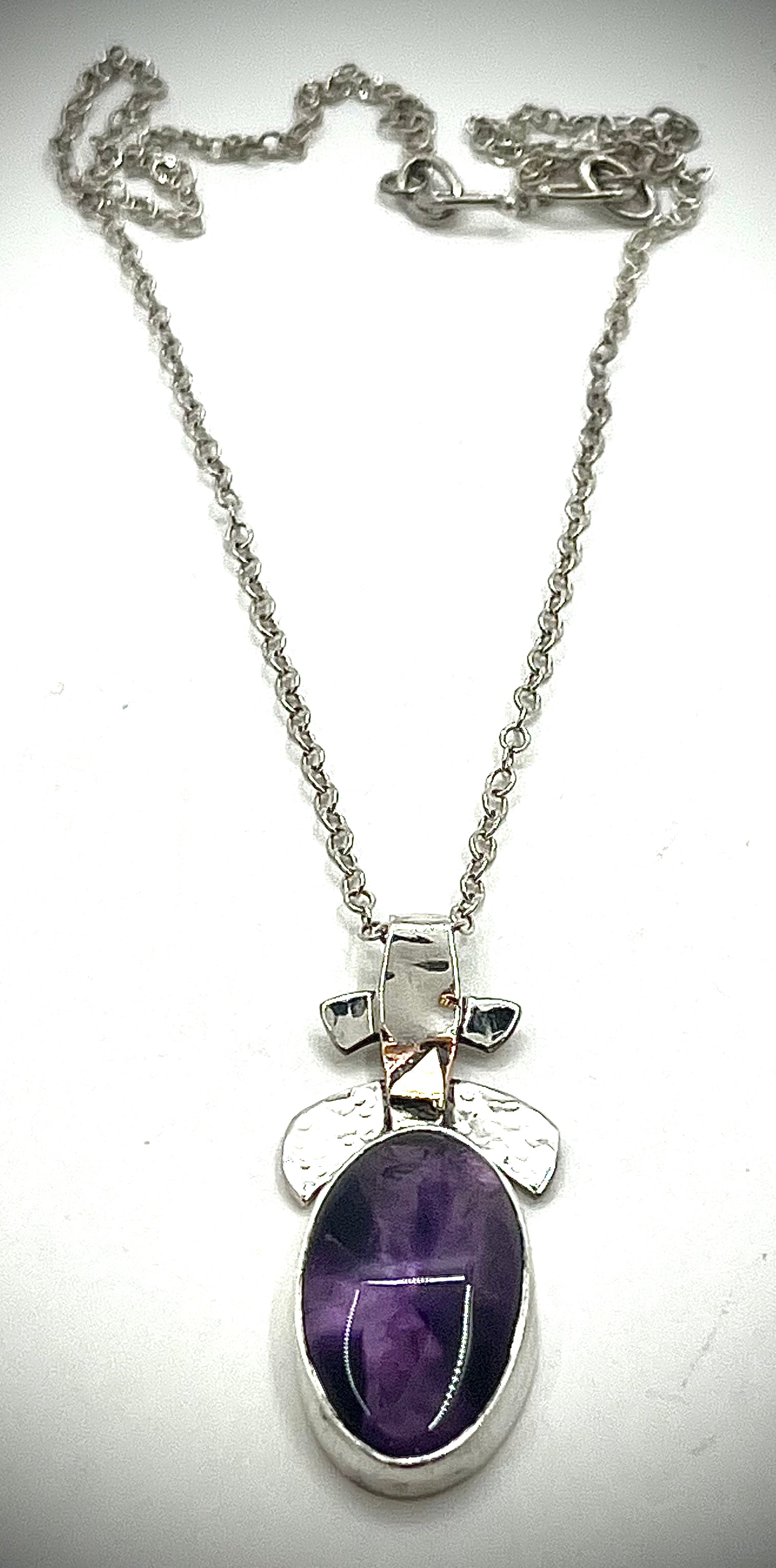 Trapiche Amethyst Necklace with Gold and Copper Accents