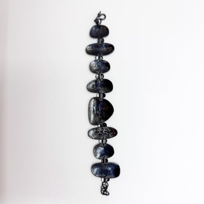 Pebble Bracelet in Oxidized Sterling and 22k Gold