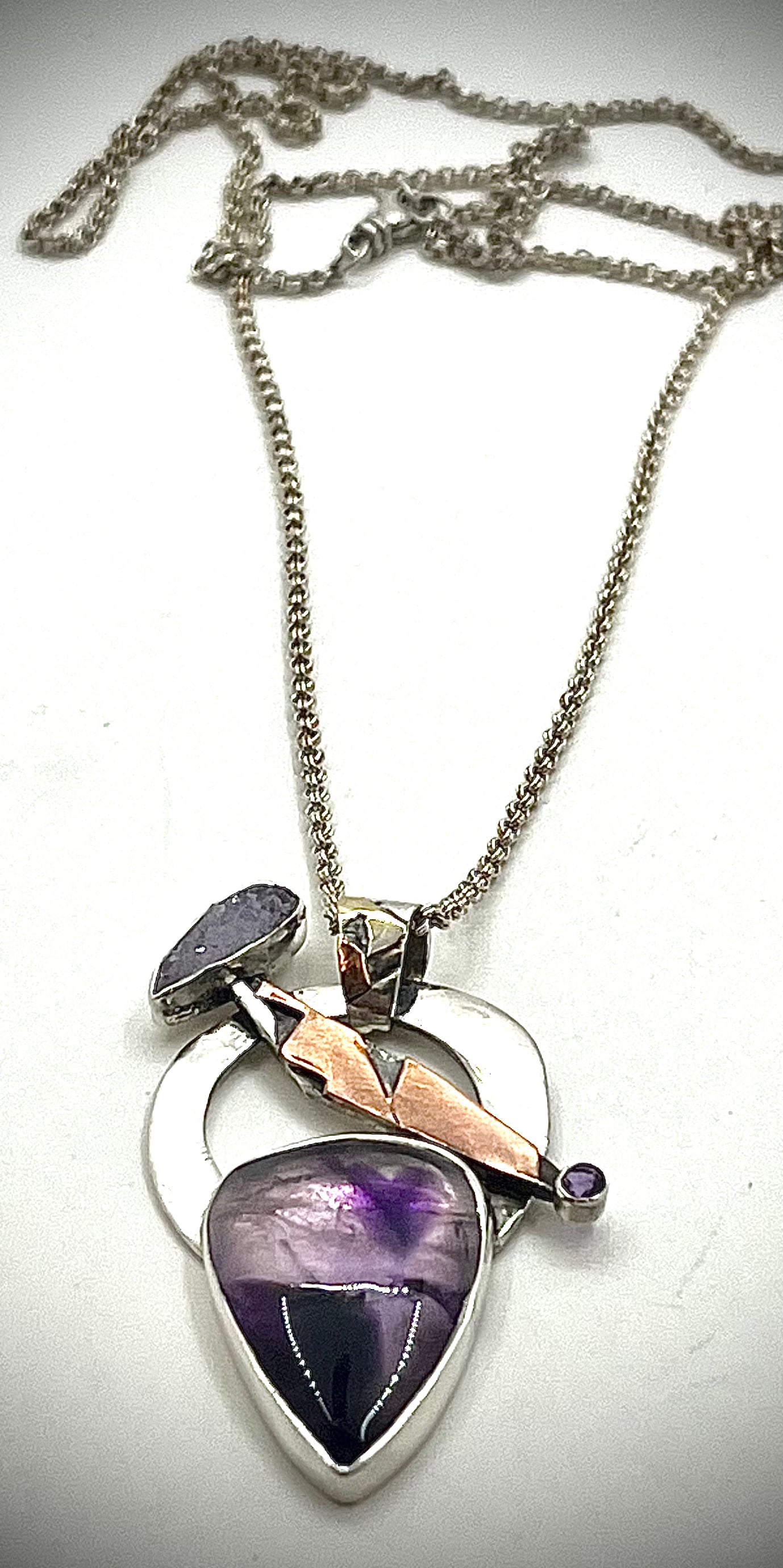 Trapiche Amethyst Necklace with Druzy