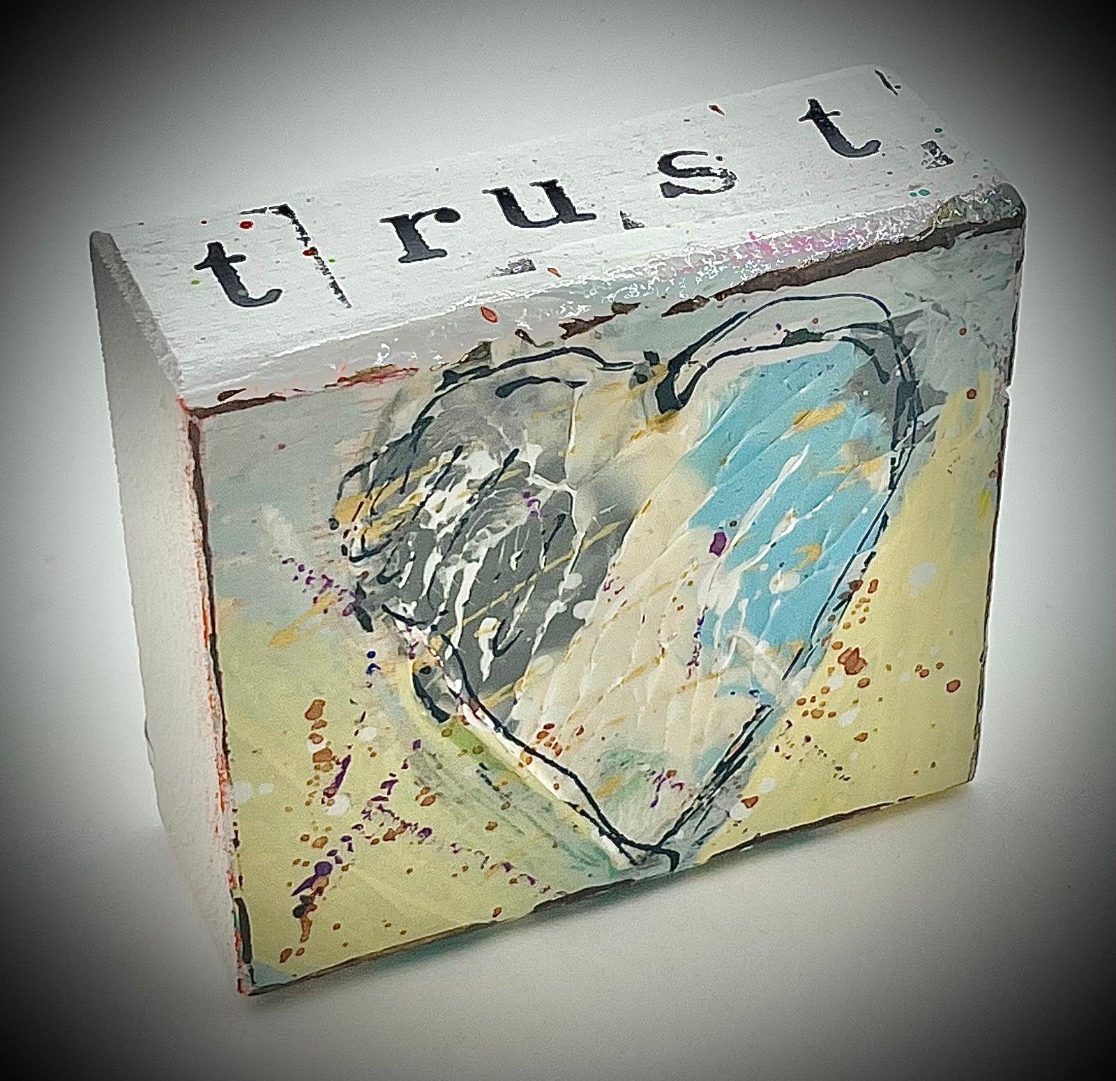 Painted Heart Block - Trust