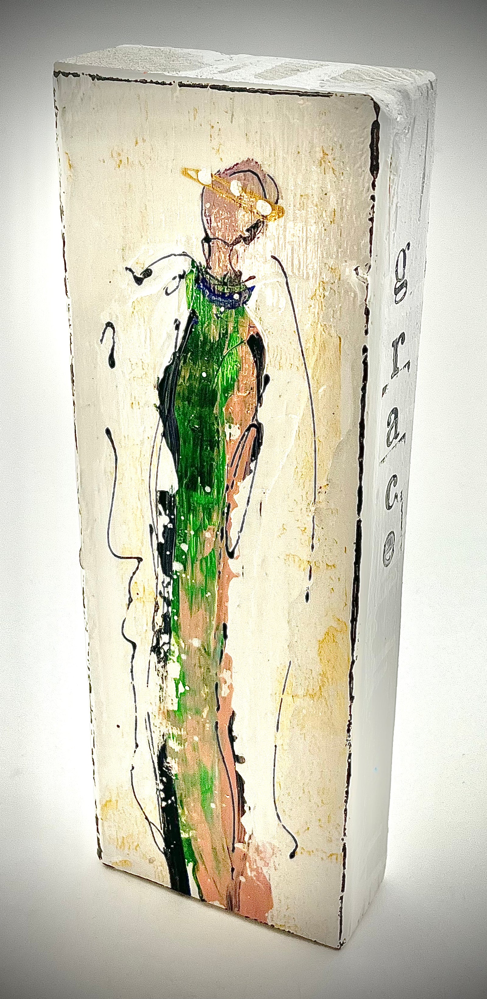 Painted Angel Block - Grace