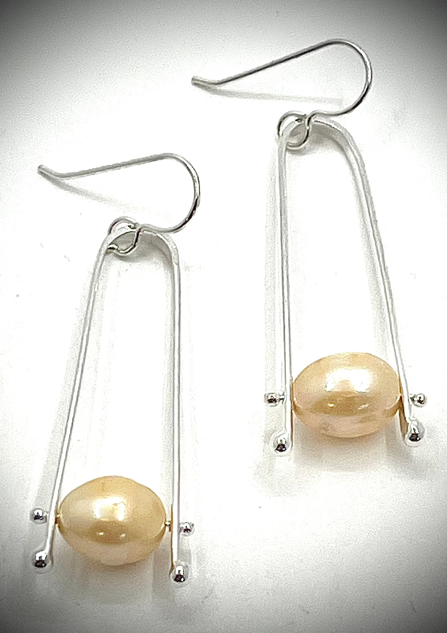Long Tic Toc Earrings with Pearls